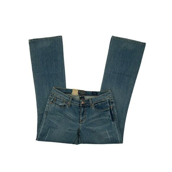 Seven7 Denim Jeans Womens Size 32 Flare Mid Rise Medium Wash Whiskers Denim NWT - Picture 7 of 11